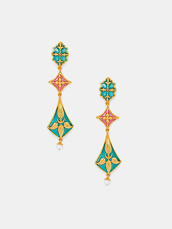 Soni De Nakhre Earrings In Gold Plated 925 Silver
