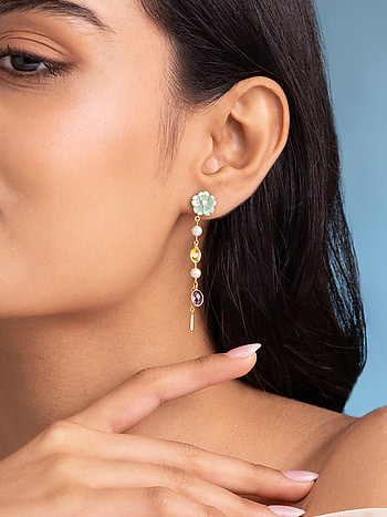 Bouquet Flower Earrings in 925 Silver