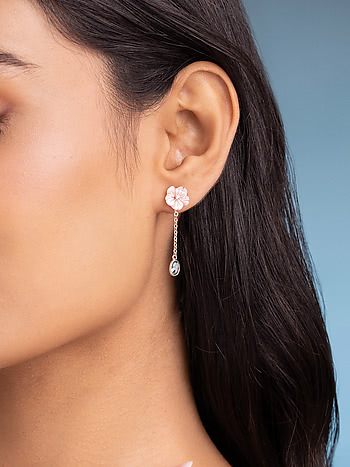 Blush Flower Earrings in 925 Silver