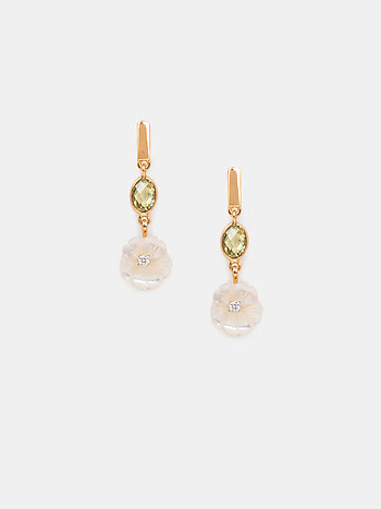Blanc Flower Earrings in 925 Silver