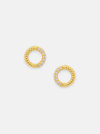 Golden Crescent Earrings In Gold-plated 925 Silver