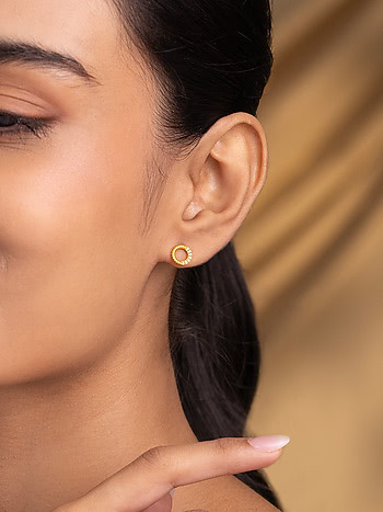 Golden Crescent Earrings In Gold-plated 925 Silver