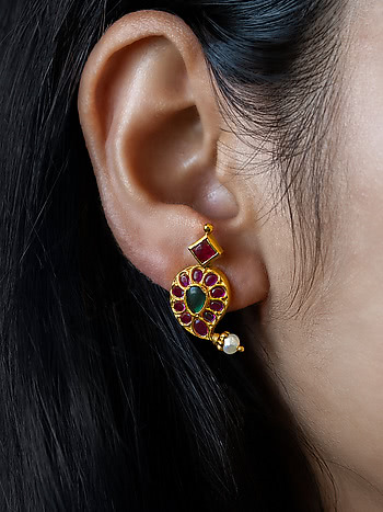 Manya Stud Earrings in Gold Plated 925 Silver