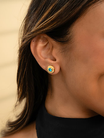 Breathin Earrings Crafted in Gold Plated 925 Silver