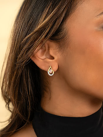 Sakura Earrings Crafted in Gold Plated 925 Silver