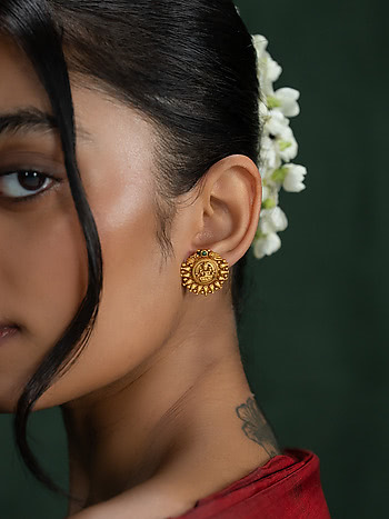 Vibhuti Earrings in Gold Plated 925 Silver