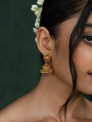 Smriti Jhumka Earrings in Gold Plated 925 Silver