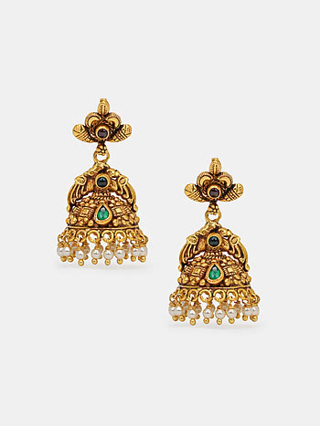 Ritika Jhumka Earrings in Gold Plated 925 Silver