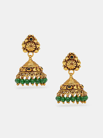 Idhika Jhumka Earrings in Gold Plated 925 Silver