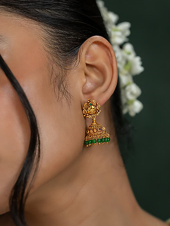 Yashvi Jhumka Earrings in Gold Plated 925 Silver