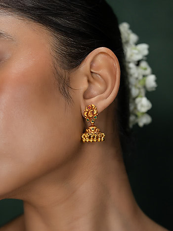 Manya Jhumka Earrings in Gold Plated 925 Silver