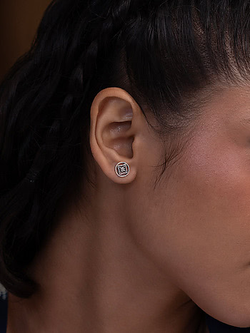 Aatman Stud Earrings in 925 Silver