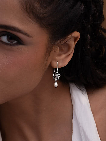 Katherine J Earrings in 925 Oxidised Silver
