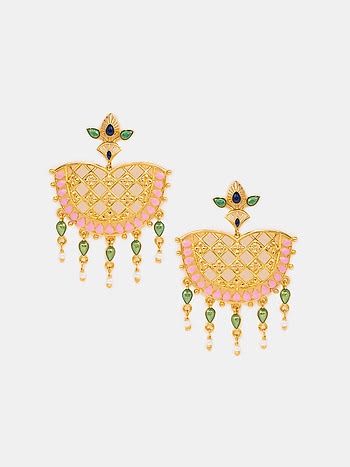 Vastrakala Earring in Gold Plated 925 Silver