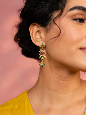 Mukut Jharna Earring in Gold Plated 925 Silver