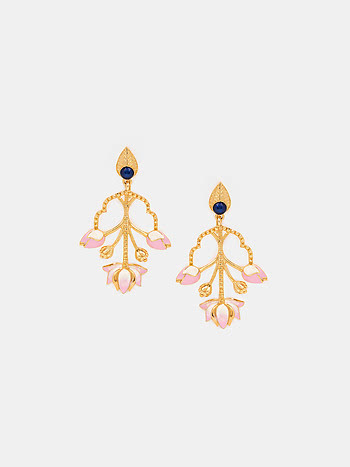 Nalini Karnaphool Earrings in Gold Plated 925 Silver