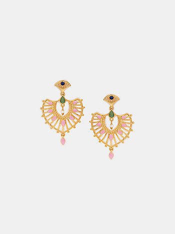 Mukut Chandbali Earrings in Gold Plated 925 Silver
