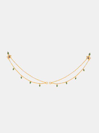 Vastrakala Ear Chain in Gold Plated 925 Silver