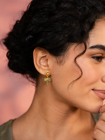 Mayura Patra Earring in Gold Plated 925 Silver