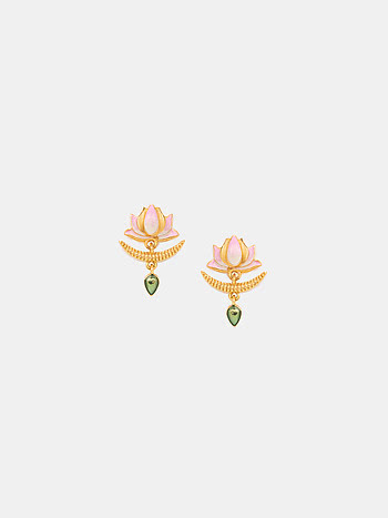 Kamal Kriti Stud Earrings in Gold Plated 925 Silver