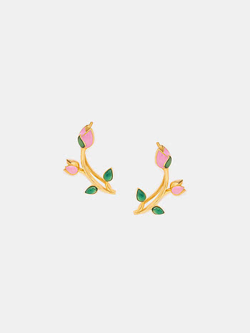 Nalini Climber Earrings in Gold Plated 925 Silver