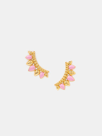 Kamal Naal Earrings in Gold Plated 925 Silver