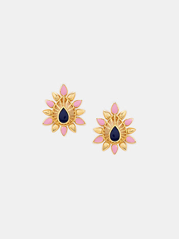 Kalika Arama Stud Earrings in Gold Plated 925 Silver
