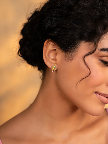 Kalika Aavya Stud Earrings in Gold Plated 925 Silver