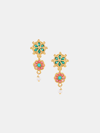 Sangeet Swirl Earrings In Gold Plated 925 Silver