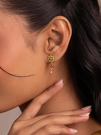 Sangeet Swirl Earrings In Gold Plated 925 Silver