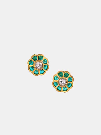 Lehenga Flare Earrings In Gold Plated 925 Silver