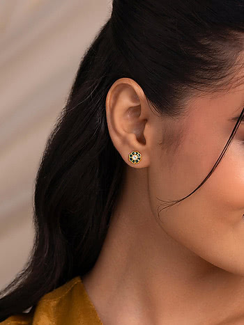 Lehenga Flare Earrings In Gold Plated 925 Silver