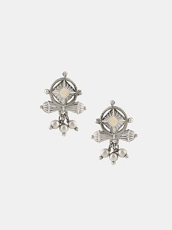 Meha Earrings in Oxidised 925 Silver