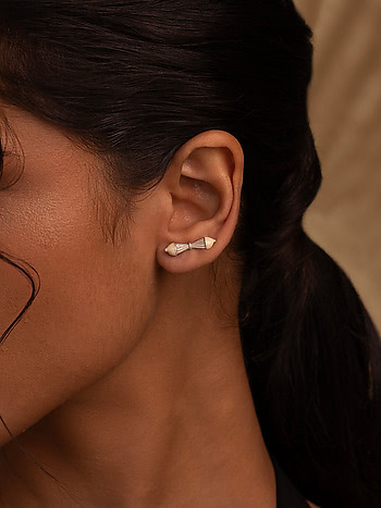 Gulika Stambh Pole Earrings in Oxidised 925 Silver