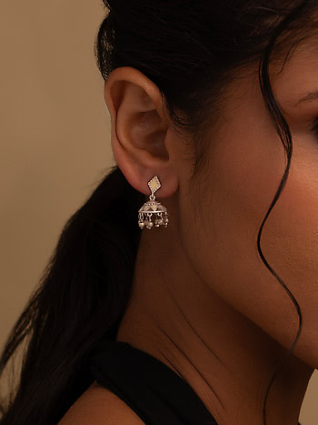 Bharani Earrings in Oxidised 925 Silver