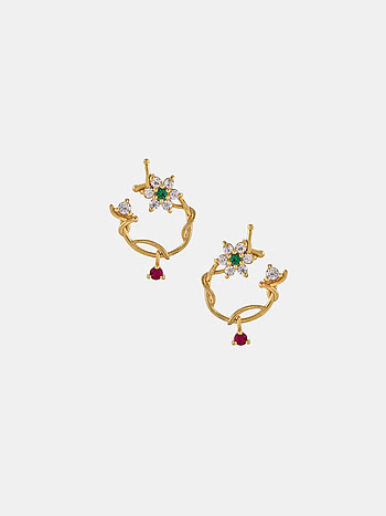 Vintage Bloom Earrings in Gold Plated 925 Silver