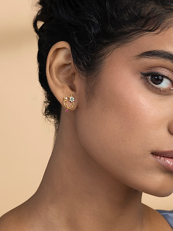 Vintage Bloom Earrings in Gold Plated 925 Silver