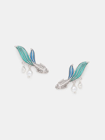 Flow through the Depths Earrings in 925 Silver