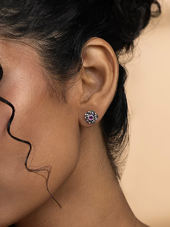 Naad Earrings in Oxidised 925 Silver
