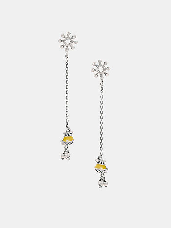 Dori Chuno Maach Earrings in Oxidised 925 Silver