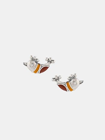Chuno Paakhi Earrings in Oxidised 925 Silver