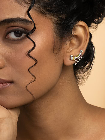 Khag Earrings in Oxidised 925 Silver