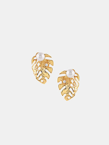 Flourish Leaf Earrings in Gold Plated 925 Silver