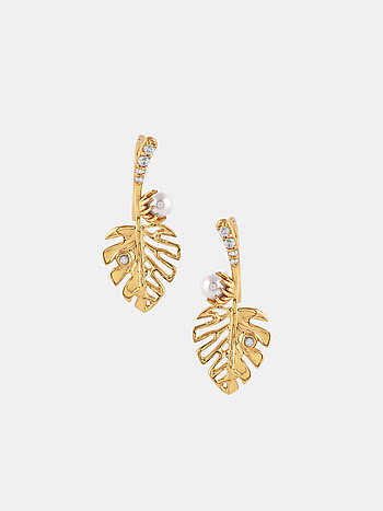 Ascent Leaf Earrings in Gold Plated Silver