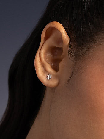 Frost Petal Studs Earrings in 925 Silver