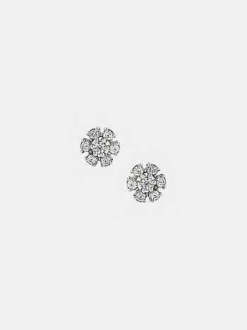Flora Sparkle Studs Earrings in 925 Silver