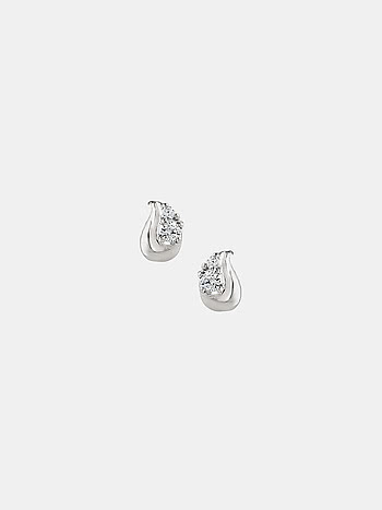 Twin Petal Studs Earrings in 925 Silver