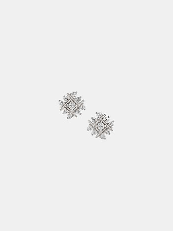 Flora Lattice Studs Earrings in 925 Silver