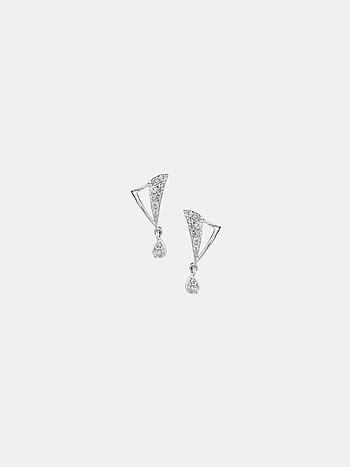 V-Petal Drops Earrings in 925 Silver