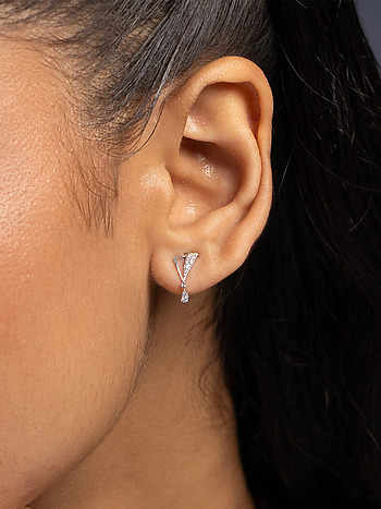 V-Petal Drops Earrings in 925 Silver